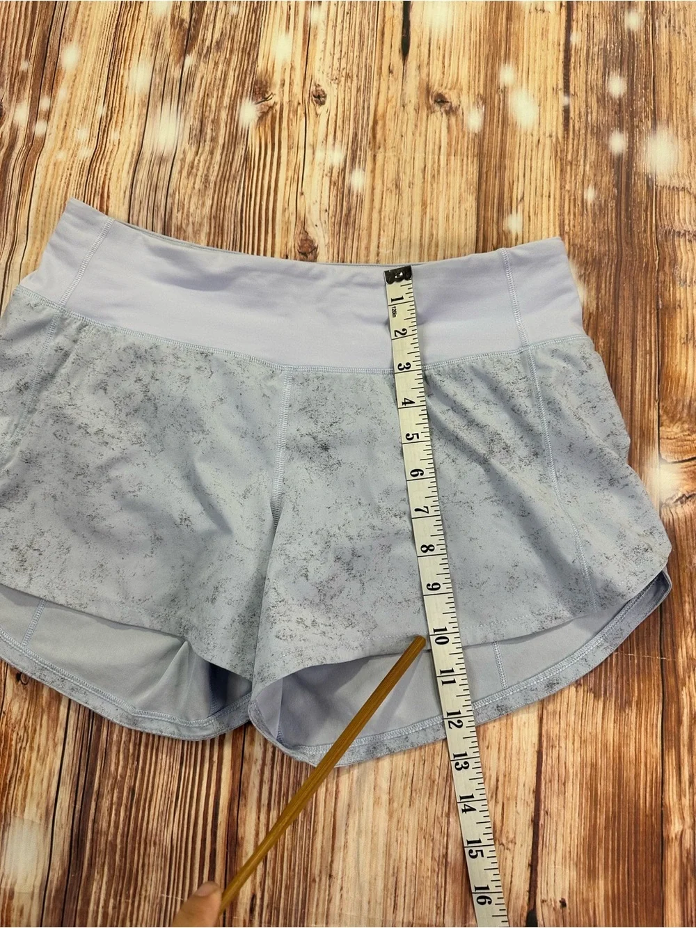 LULULEMON SPEED UP MR MID RISE LINED SHORT Size  6 GRAVEL DUST PASTEL BLUE - Picture 12 of 14